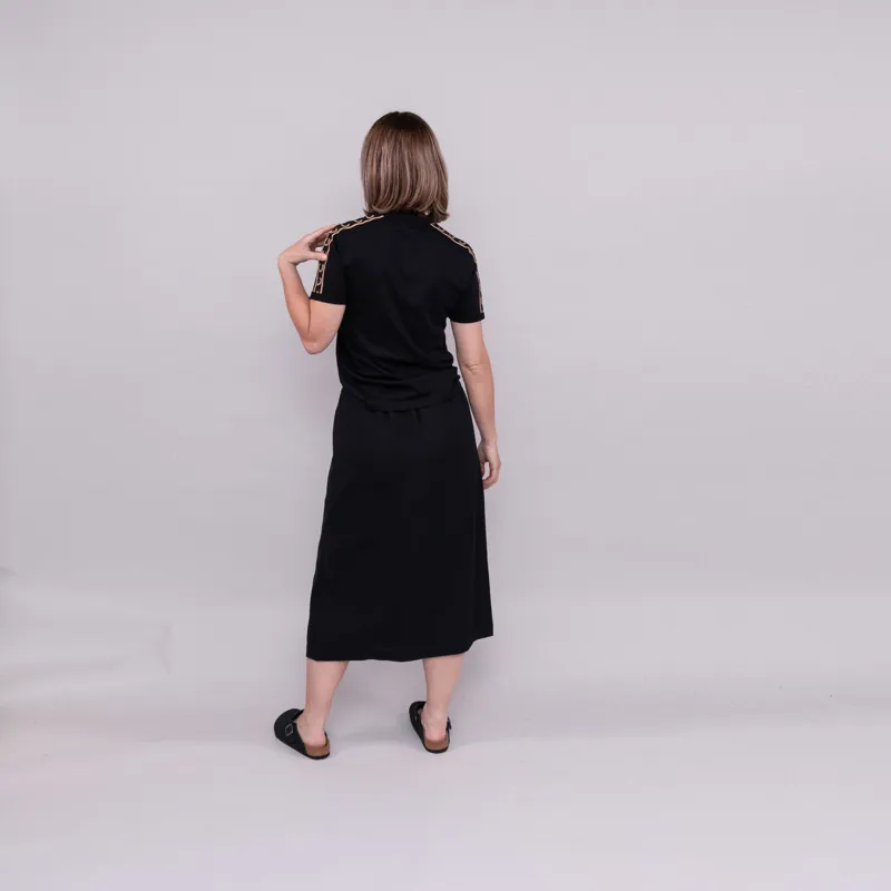 Fred Perry Womens Twin Tipped Polyester Pleated Skirt Black
