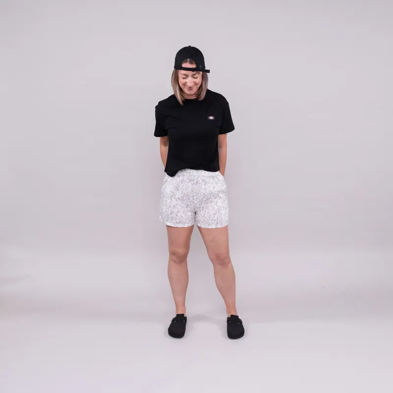 L.F.Markey Womens Basic Linen Shorts Squiggle Print-1