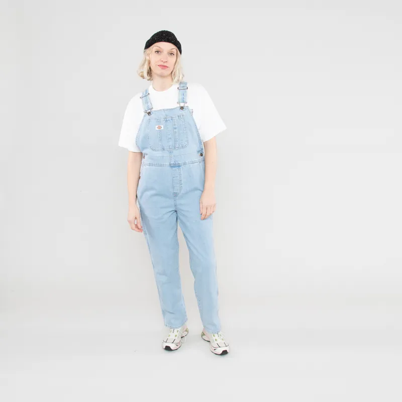 Dickies Womens Classic Denim Bib Vintage Blue-1