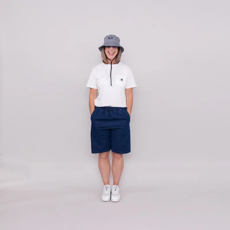 Carhartt WIP Womens Lovilia Short Blue Stone Washed-1