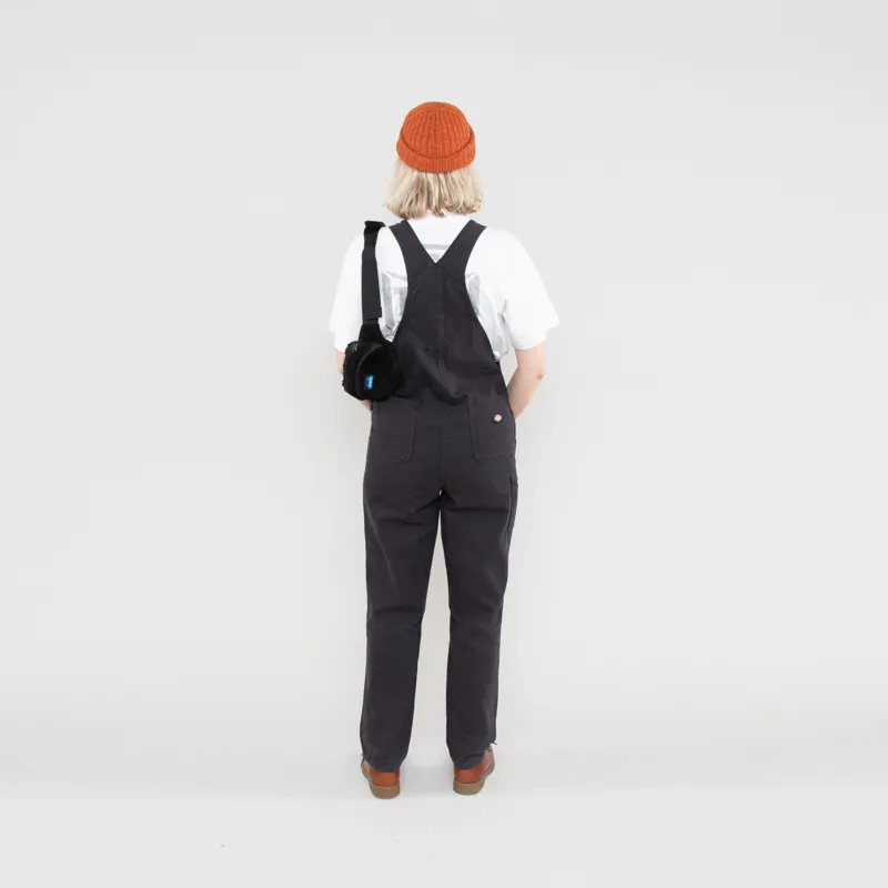 Dickies Womens Duck Canvas Bib Stone Washed Black-2