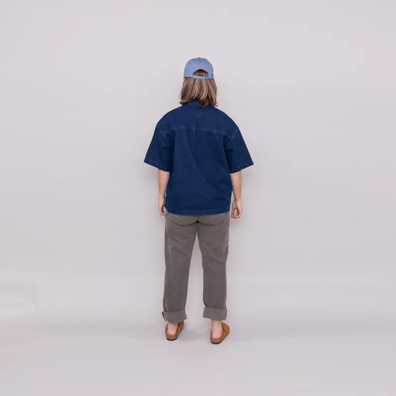 Carhartt WIP Womens Short Sleeve Lovilia Shirt Blue Stone Washed-2