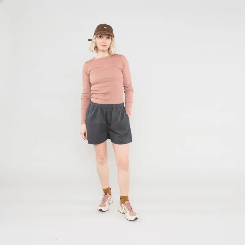 Colorful Standard Womens Organic Twill Shorts Lava Grey-1