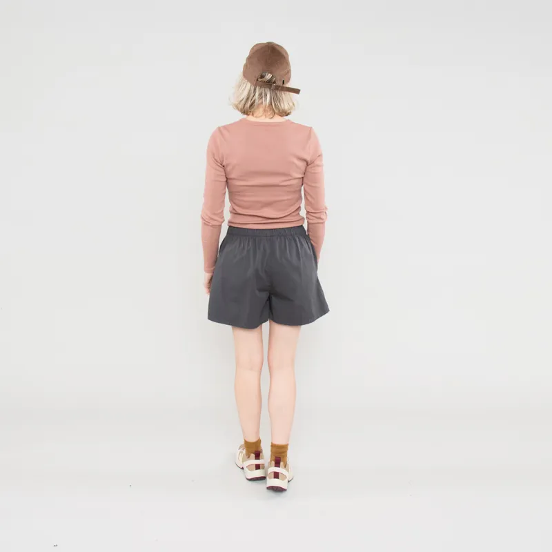 Colorful Standard Womens Organic Twill Shorts Lava Grey-2