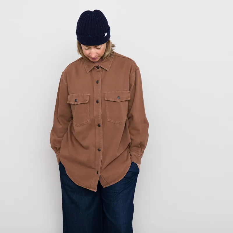 Rhythm Womens Claude Drill Shacket Toast-1