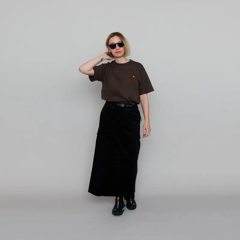 Gramicci Womens Corduroy Long Cargo Skirt Black-2