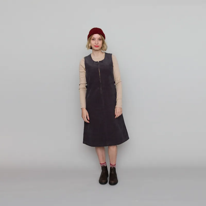 Gramicci Womens Waffle Cord Mid Length Dress Foggy Grey Dye-4