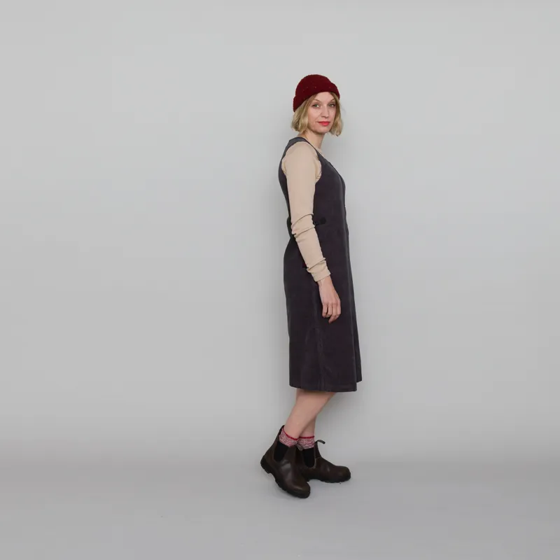 Gramicci Womens Waffle Cord Mid Length Dress Foggy Grey Dye-5