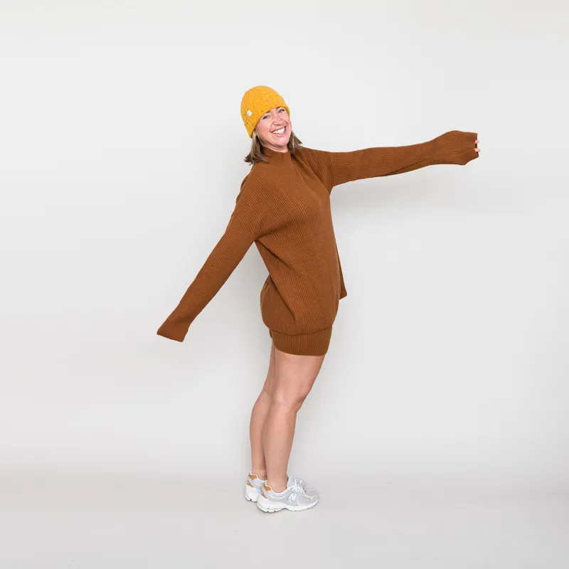 Rhythm Womens Classic Knit Jumper Caramel-2