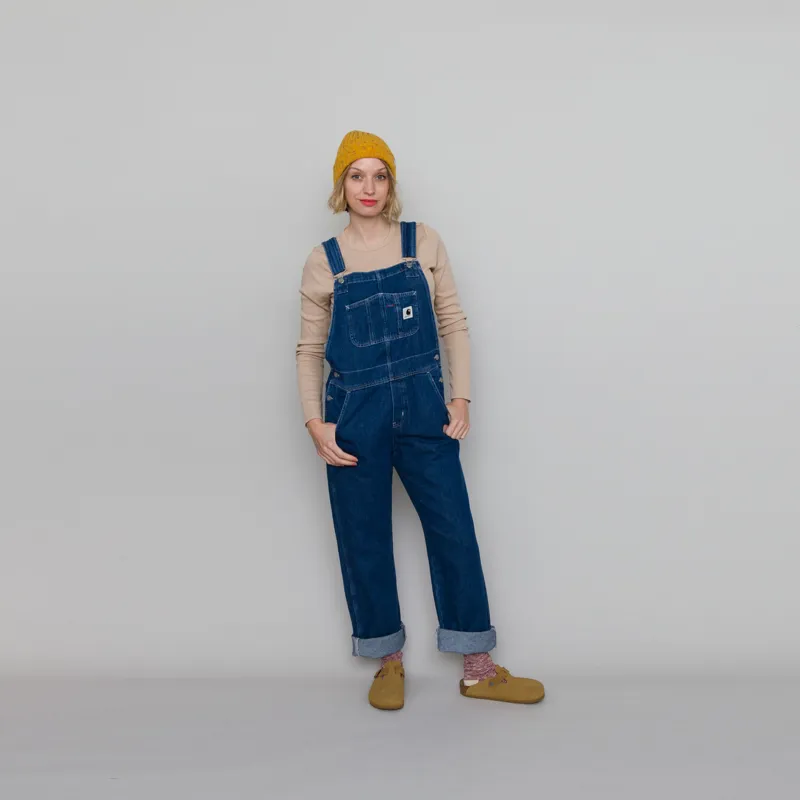Carhartt WIP Womens Bib Overall Straight Blue Stone Wash-3