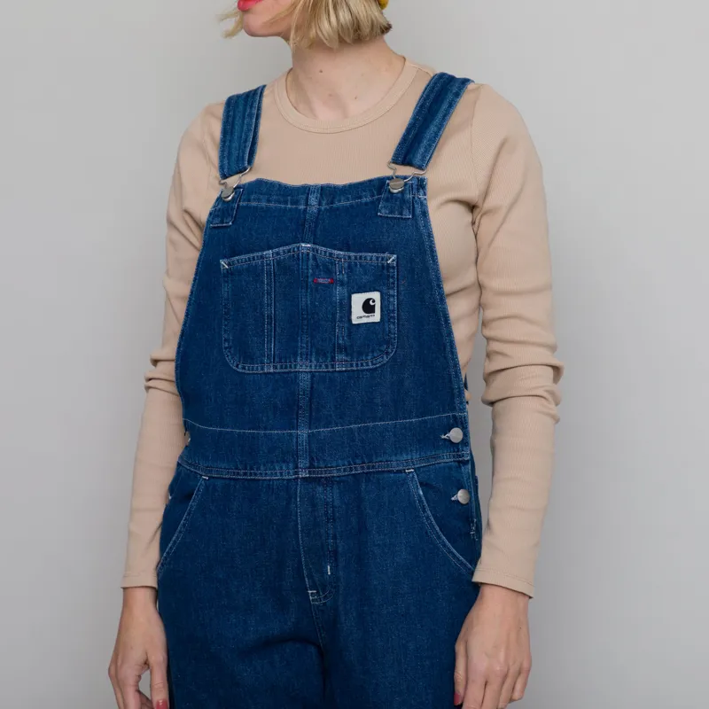Carhartt WIP Womens Bib Overall Straight Blue Stone Wash-2