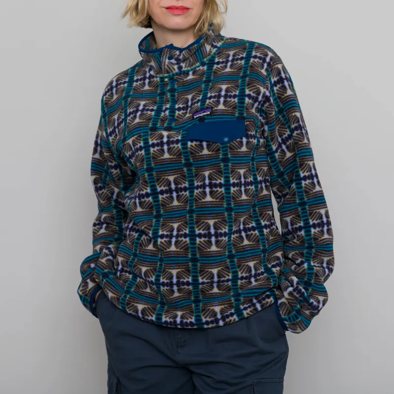 Patagonia Womens Lightweight Synchilla Snap-T Fleece Pullover Snow Beam Pale Periwinkle-2