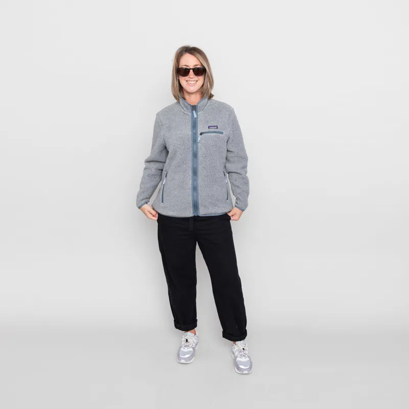Patagonia Womens Retro Pile Fleece Jacket Salt Grey Light Plume Grey-1