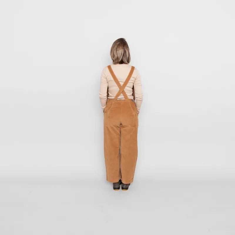 Patagonia Womens Stand Up Cropped Corduroy Overalls Nest Brown-3
