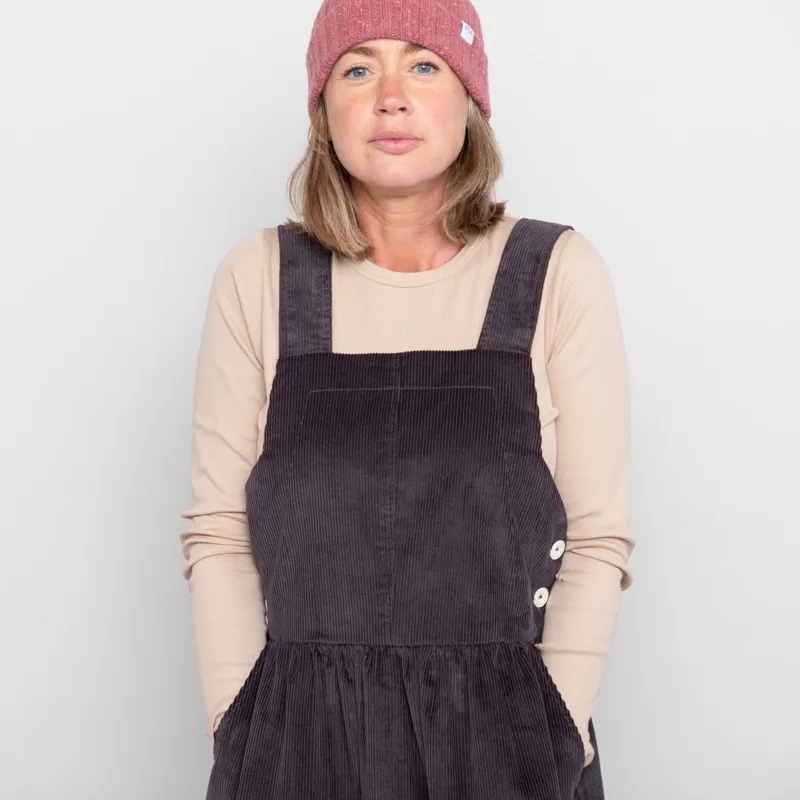 Sideline Womens Thea Pinafore Charcoal Cord-3