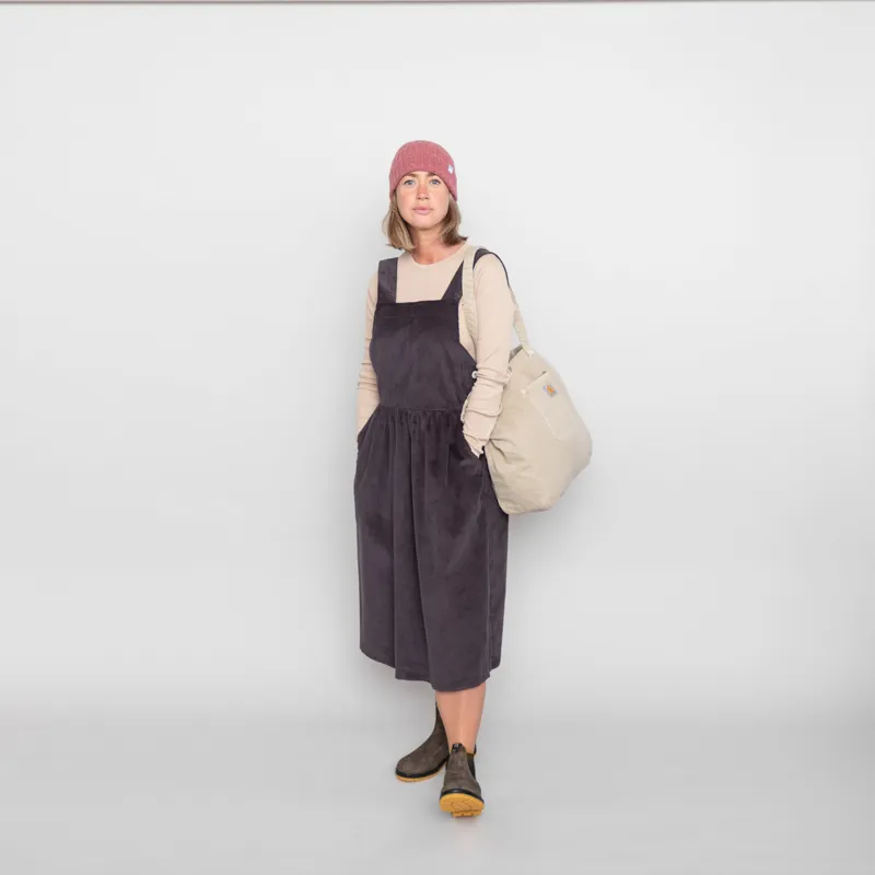 Sideline Womens Thea Pinafore Charcoal Cord-1