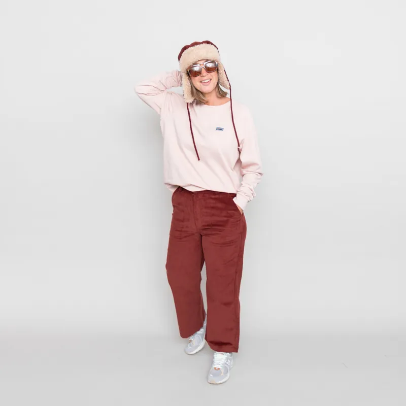 Sideline Womens Band Trousers Rust Cord-2