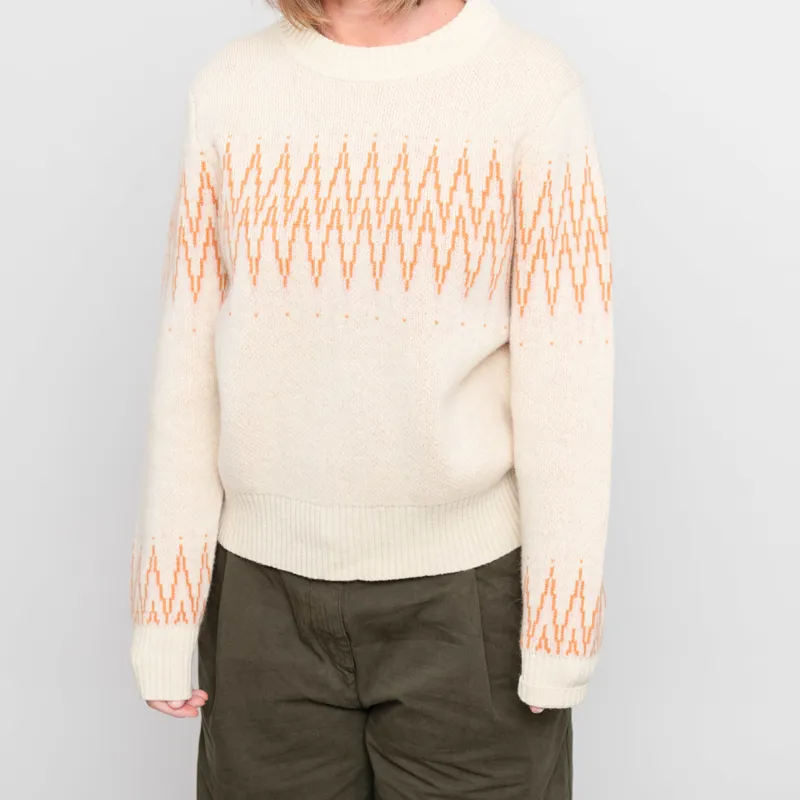 Patagonia Womens Recycled Wool Blend Crew Sweater Sea Song Natural-3