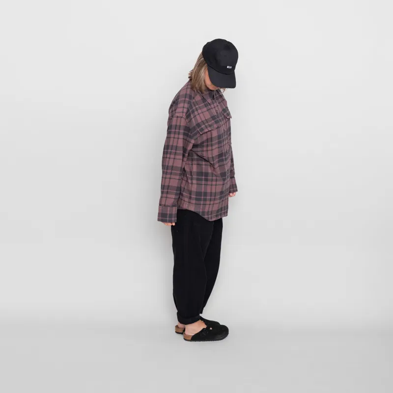 Patagonia Womens Heavyweight Fjord Flannel Overshirt Ice Caps Dusky Brown-2