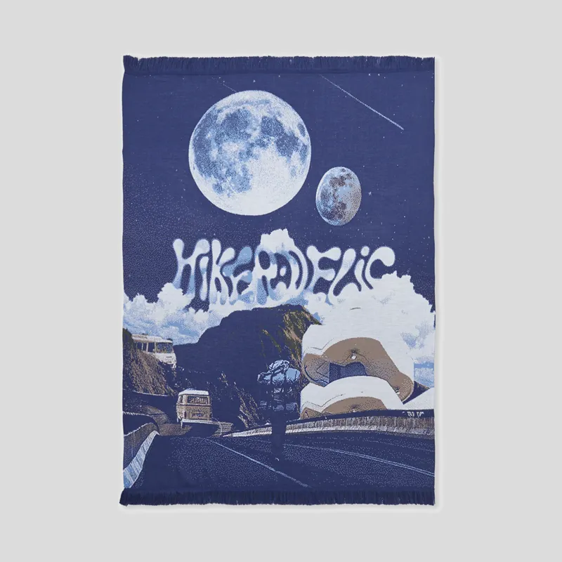 Hikerdelic Retro Future Picnic Blanket Navy
