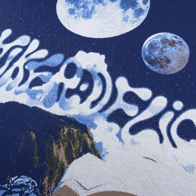 Hikerdelic Retro Future Picnic Blanket Navy-3