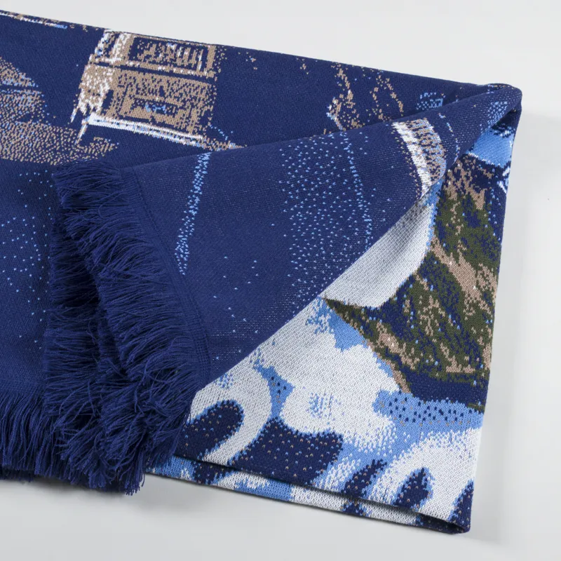 Hikerdelic Retro Future Picnic Blanket Navy-2