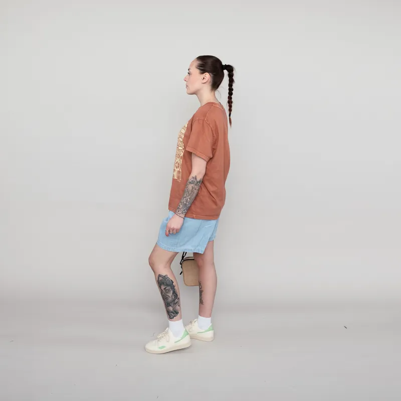 Rhythm Womens Interrupted Band T Shirt Rust-4