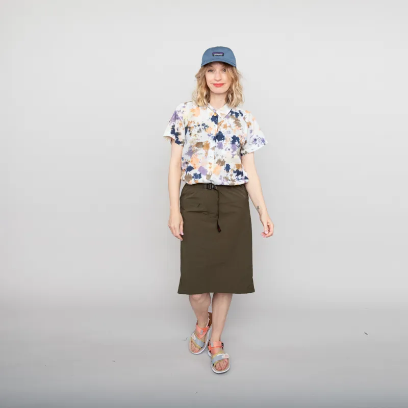 Gramicci Womens Nylon Packable Midi Skirt Deep Olive-1