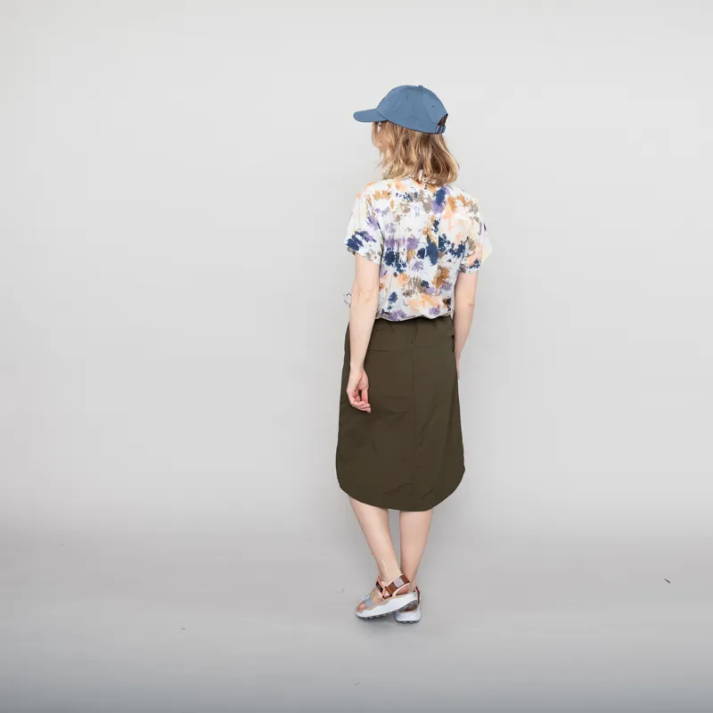 Gramicci Womens Nylon Packable Midi Skirt Deep Olive-4