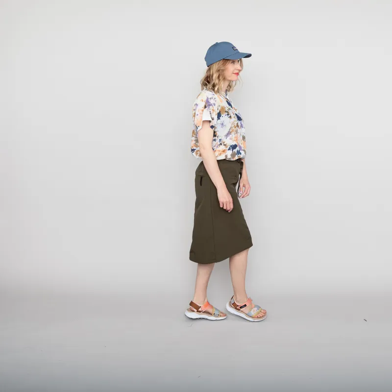 Gramicci Womens Nylon Packable Midi Skirt Deep Olive-2