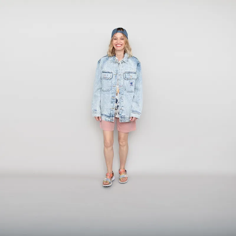 Deus Ex Machina Womens Crosby Denim Jacket Indigo Acid Stonewash-1