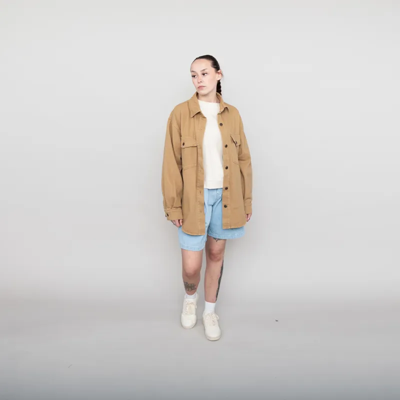 Rhythm Womens Claude Drill Shacket Caramel-1