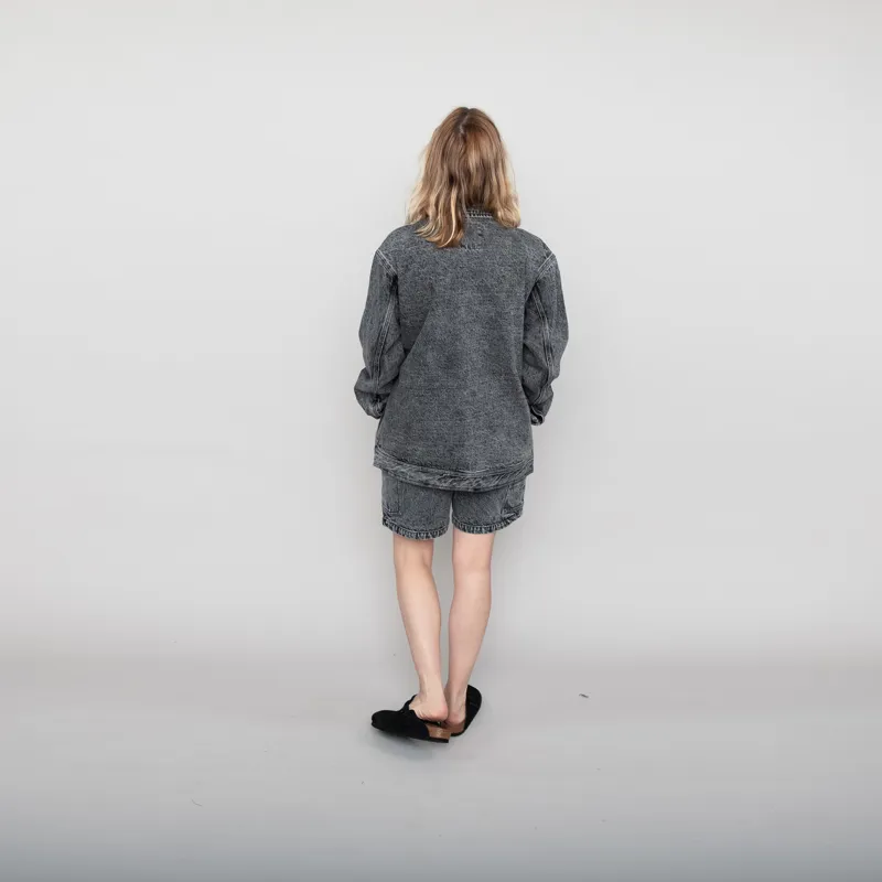 Deus Ex Machina Womens Crosby Denim Jacket Black Acid Stonewash-3