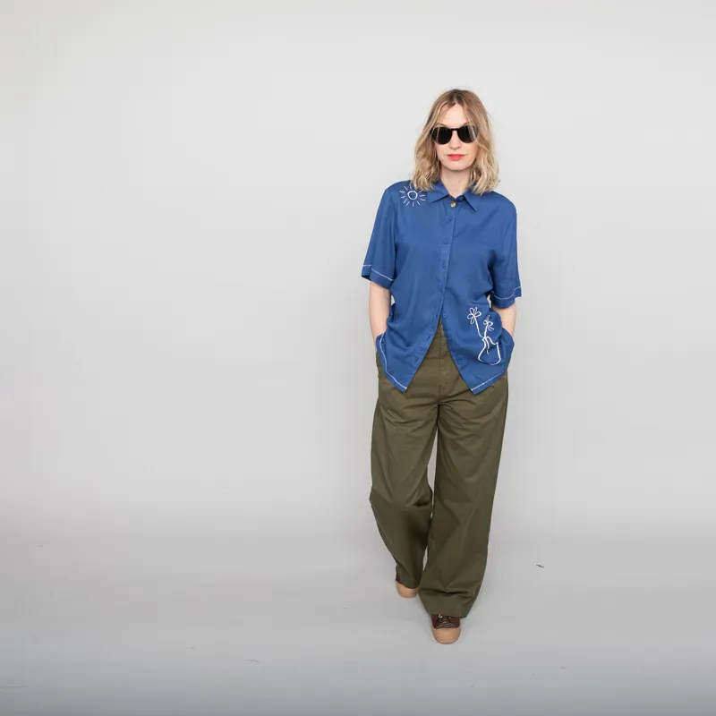 Rhythm Womens Bobby Shirt Blue-1