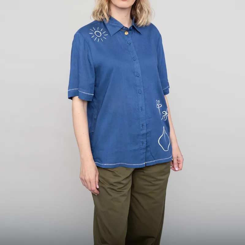 Rhythm Womens Bobby Shirt Blue-2