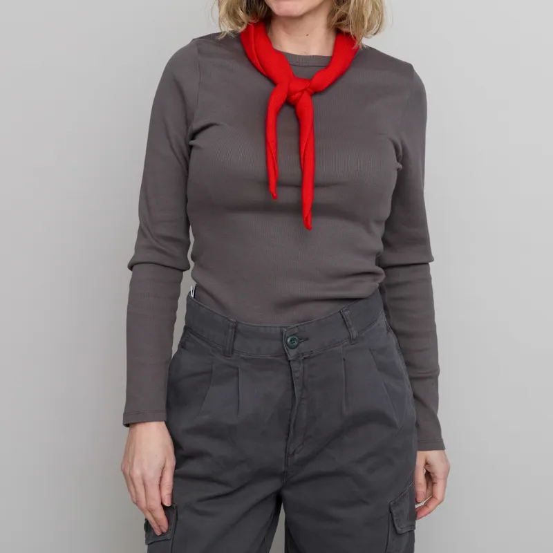 Colorful Standard Womens Organic Rib Long Sleeve T Shirt Storm Grey-3