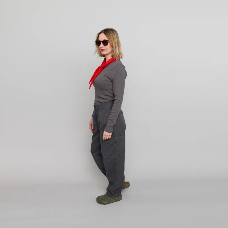 Colorful Standard Womens Organic Rib Long Sleeve T Shirt Storm Grey-4