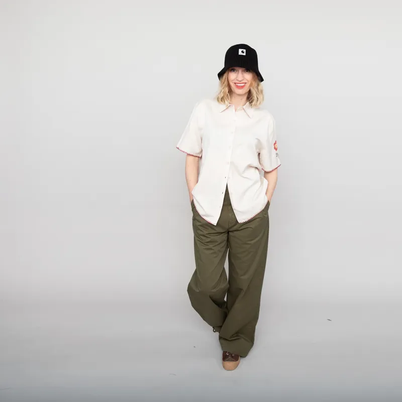 Rhythm Womens Reflection Short Sleeve Shirt Natural-1