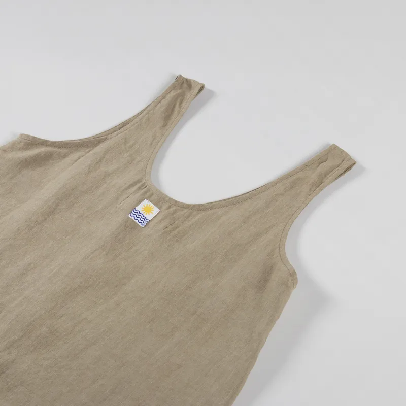 L.F.Markey Womens Button Front Tank Top Stone-3