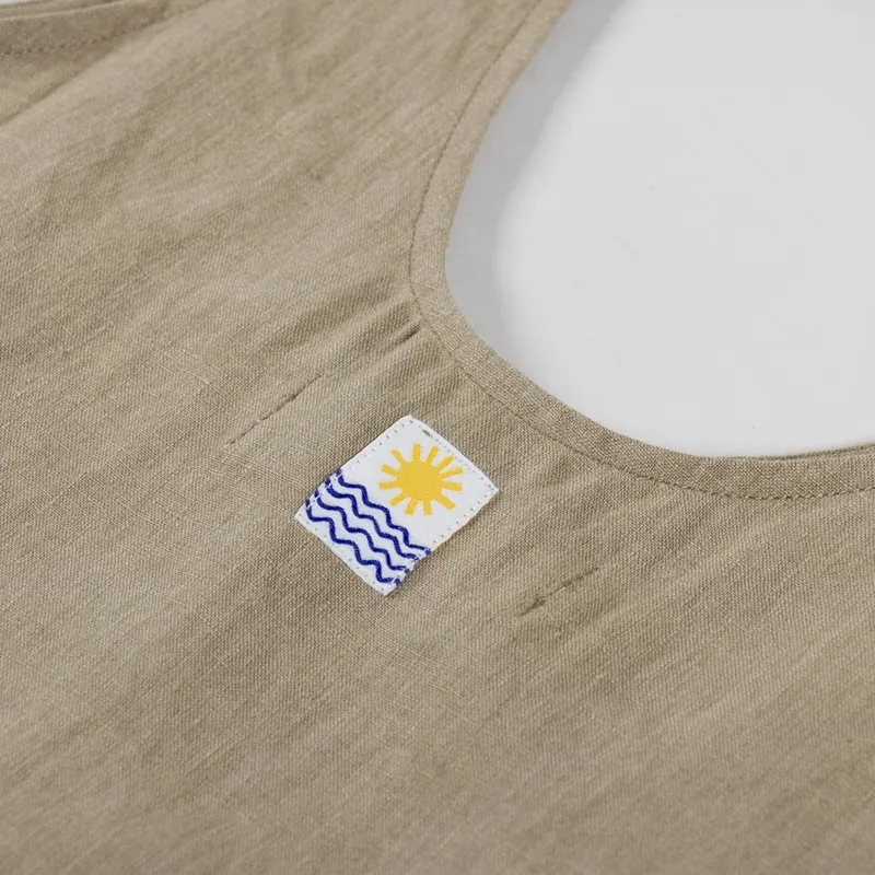 L.F.Markey Womens Button Front Tank Top Stone-5