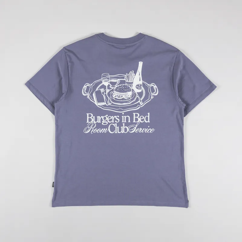 Pompeii Burgers In Bed T Shirt Slate Grey