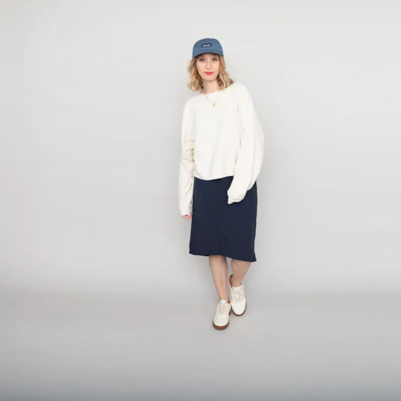 Gramicci Womens Nylon Packable Midi Skirt Navy-1