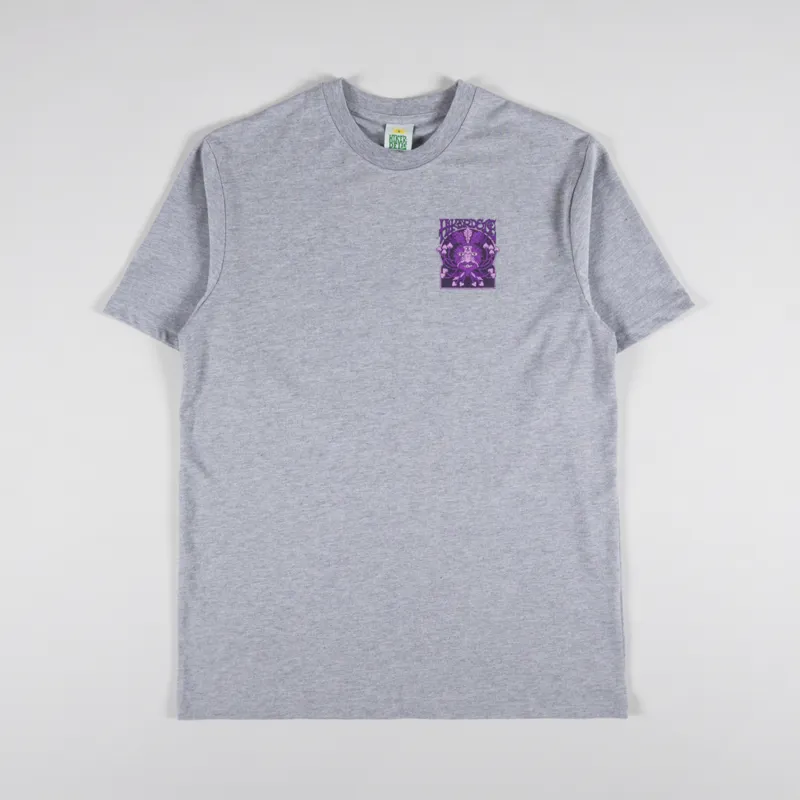 Hikerdelic Green Man T Shirt Grey Marl-1
