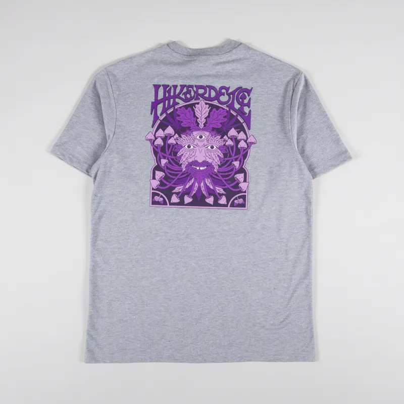 Hikerdelic Green Man T Shirt Grey Marl
