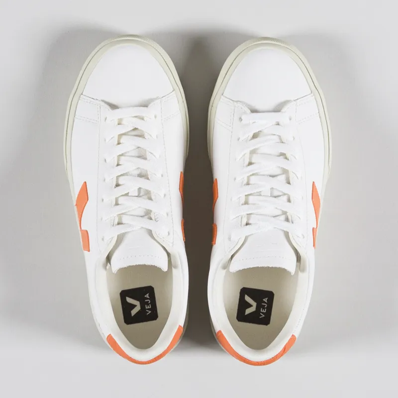 Veja Womens Campo Chromefree Leather Shoes Extra White Fury-4