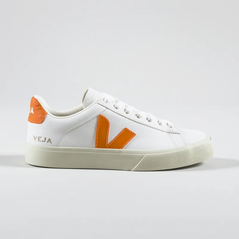 Veja Womens Campo Chromefree Leather Shoes Extra White Fury-2