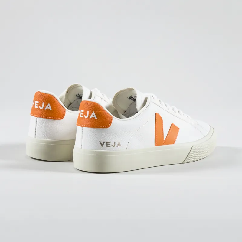 Veja Womens Campo Chromefree Leather Shoes Extra White Fury-1