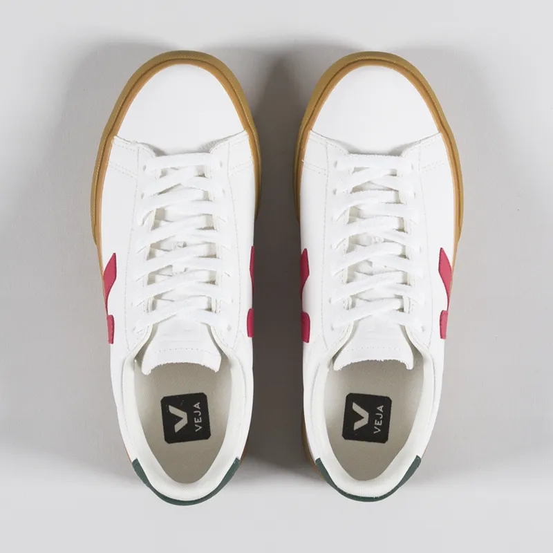 Veja Womens Campo Chromefree Leather Shoes Extra White Pekin Poker-4