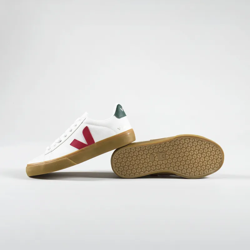 Veja Womens Campo Chromefree Leather Shoes Extra White Pekin Poker-3