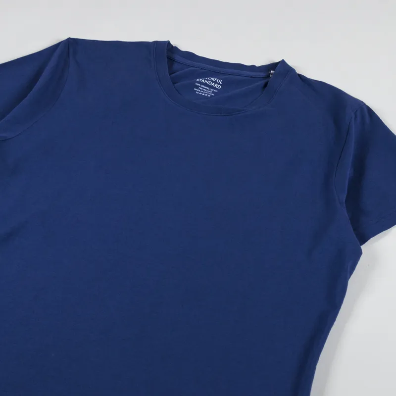 Colorful Standard Womens Light Organic T Shirt Marine Blue-6